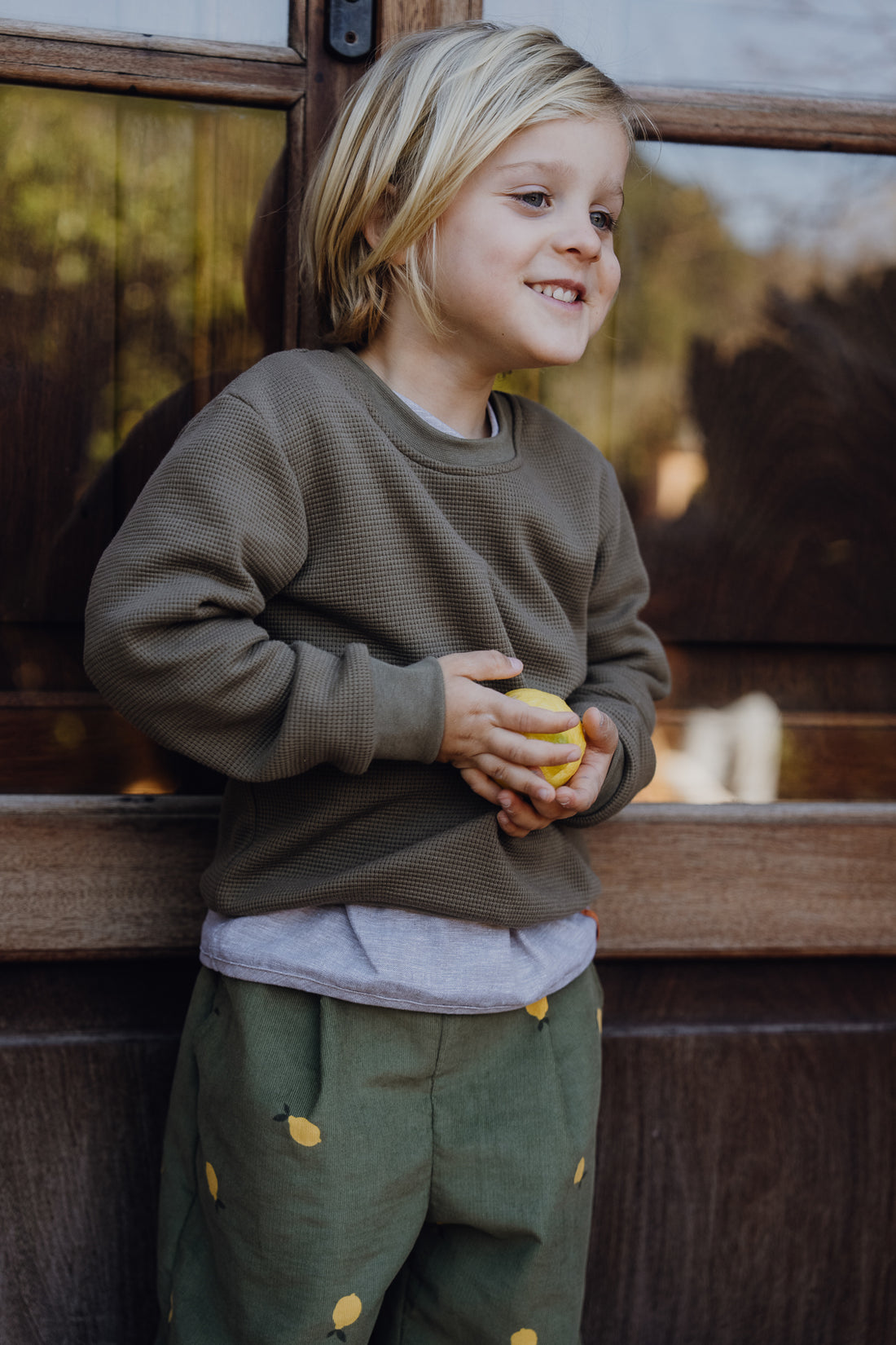 SWEATER WAFFELJERSEY SAVANNE