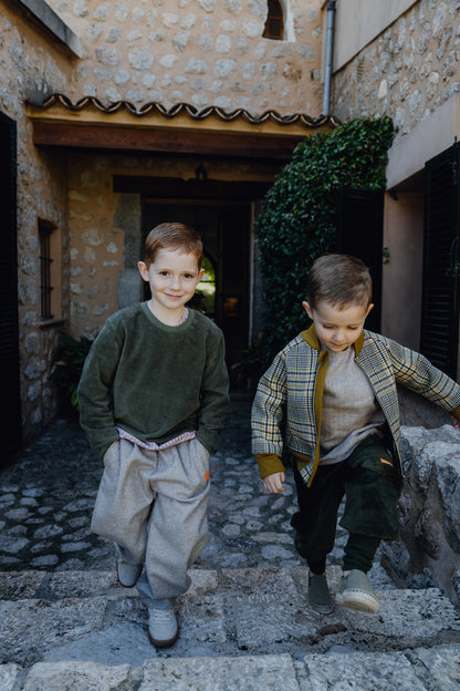 BOMBERJACKE AUS WOLLE KARO CURRY