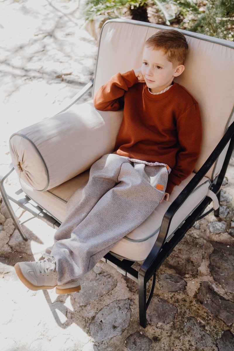 WOLLHOSE Fischgrät MANDEL