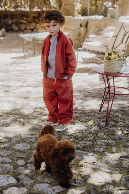 WOLLHOSE Fischgrät RED