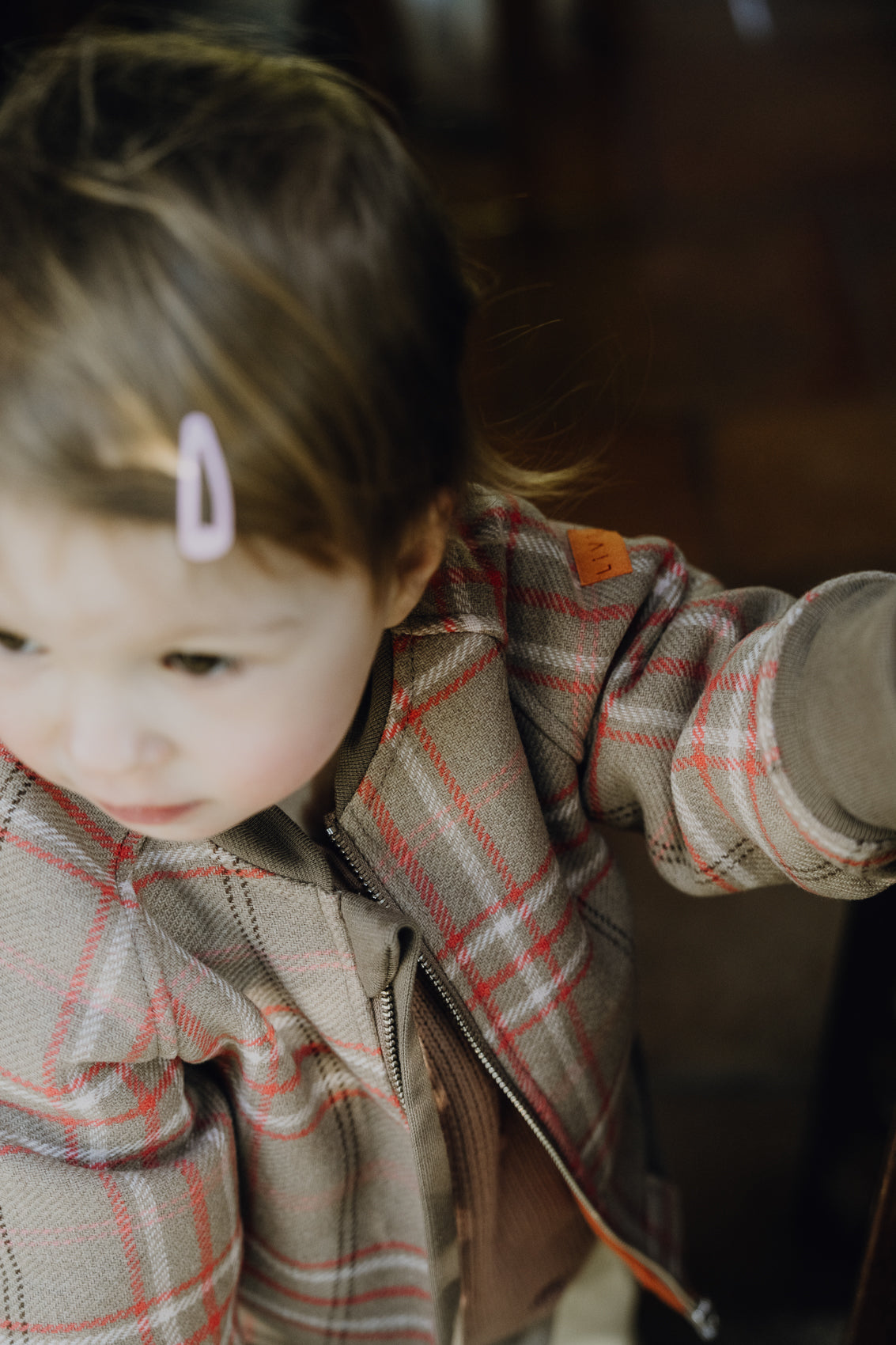 BOMBERJACKE AUS WOLLE KARO STONE