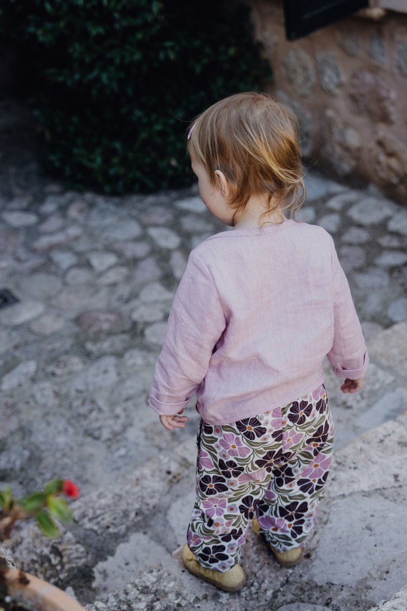 LEINENHEMD FISCHGRÄT ROSA