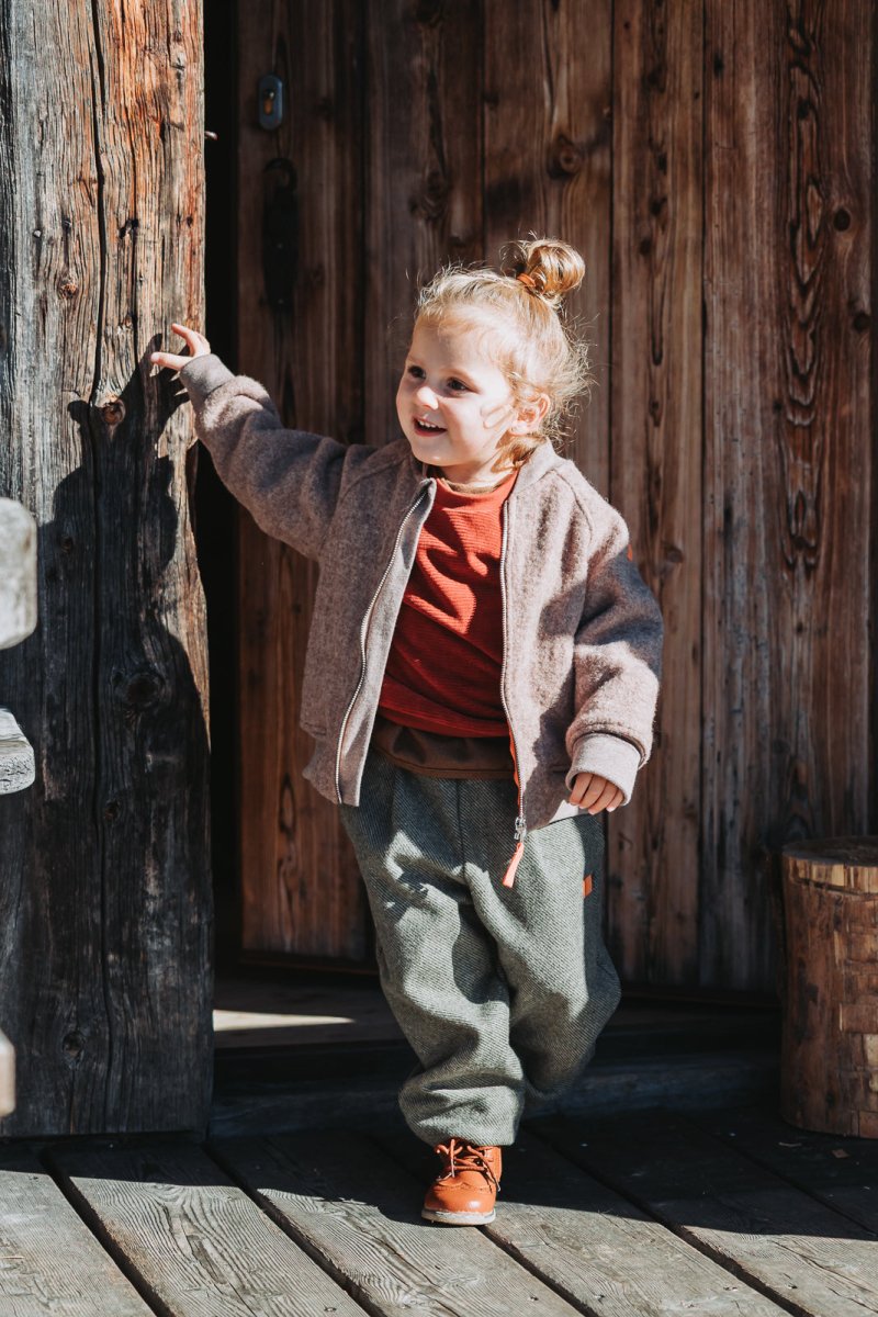 BOMBERJACKE AUS WALK FLEECE BEIGE meliert