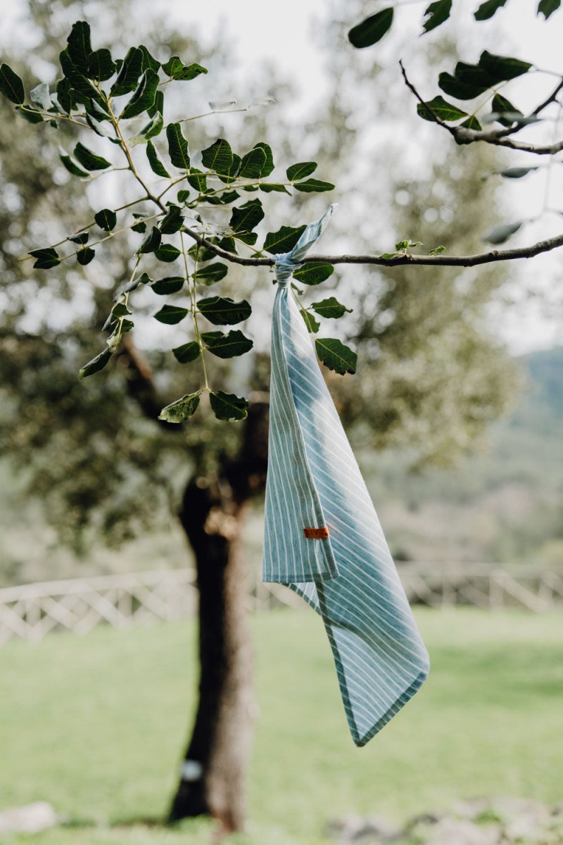 LEINENTUCH GRAUBLAU STRIPES