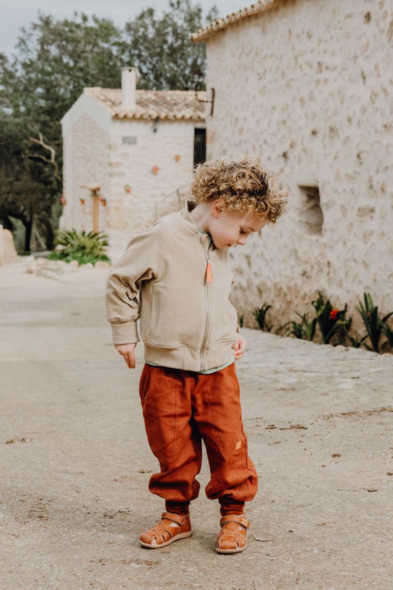 JOGGER AUS LEINEN TERRACOTTA