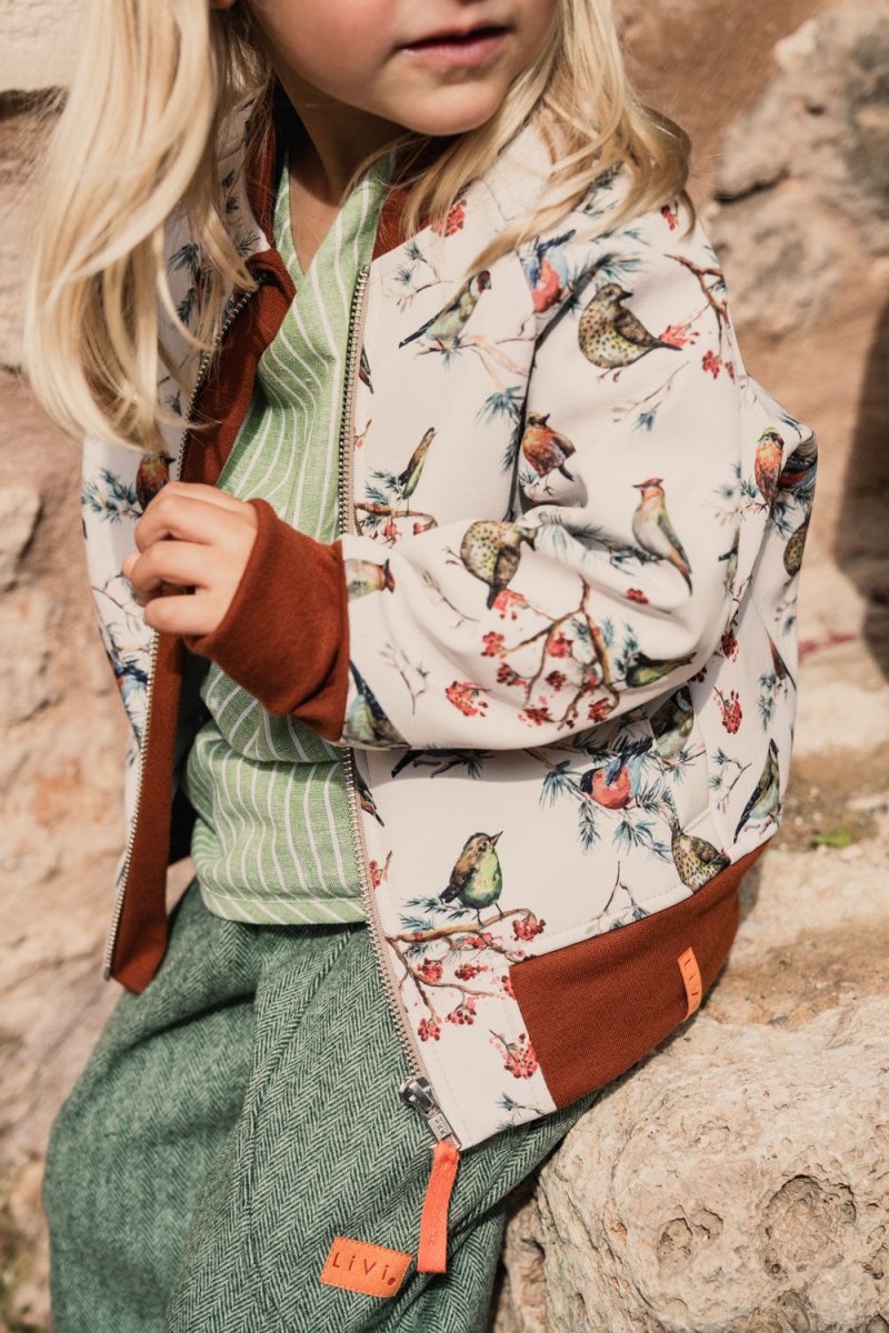 BOMBERJACKE AUS SOFTSHELL BIRD creme