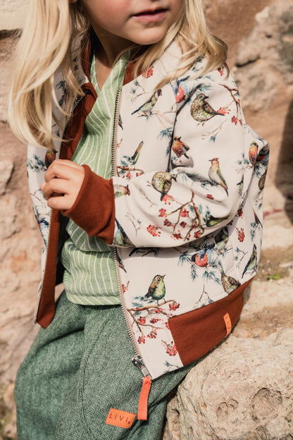 BOMBERJACKE AUS SOFTSHELL BIRD creme
