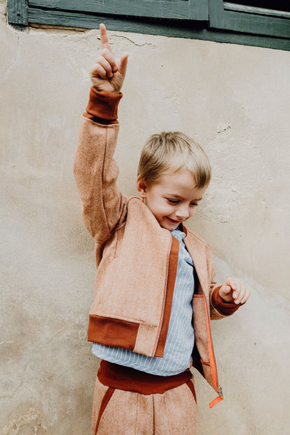 BOMBERJACKE AUS WOLLE TERRACOTTA