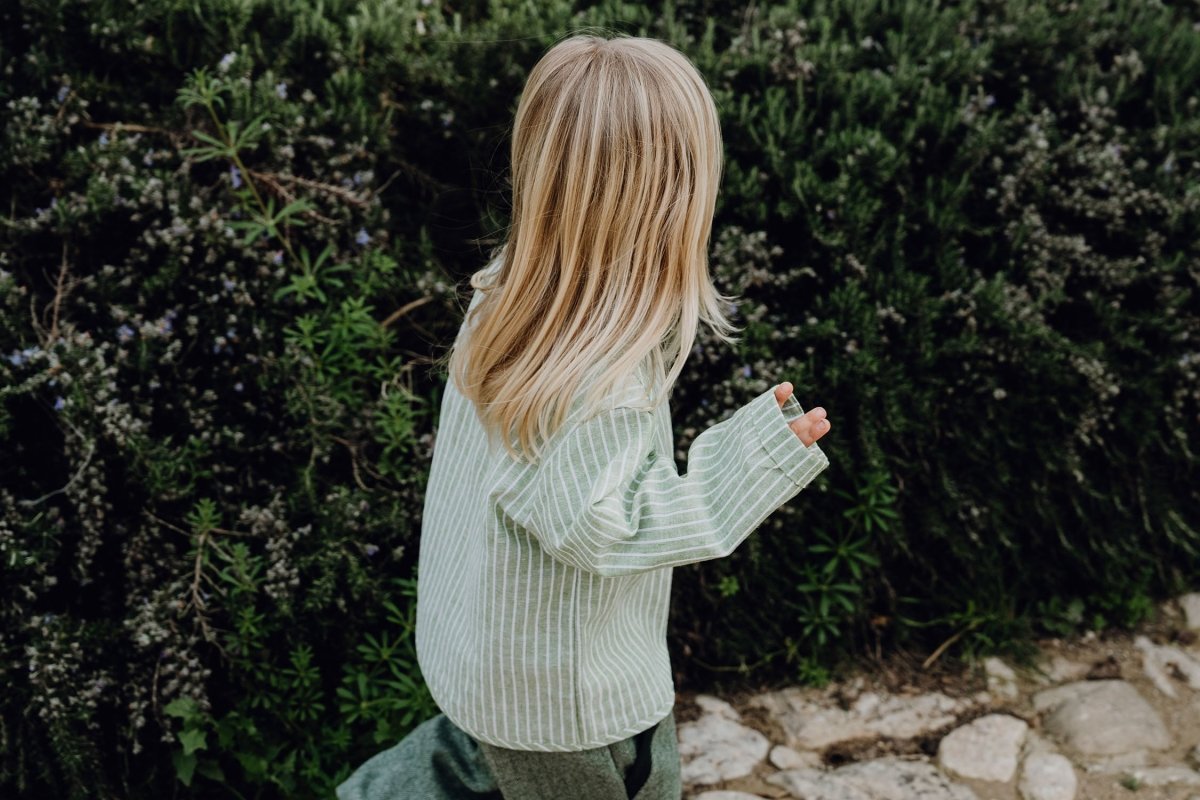 LEINENHEMD GREEN STRIPES