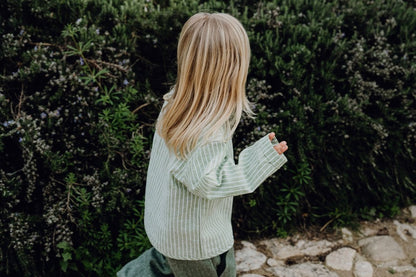 LEINENHEMD GREEN STRIPES