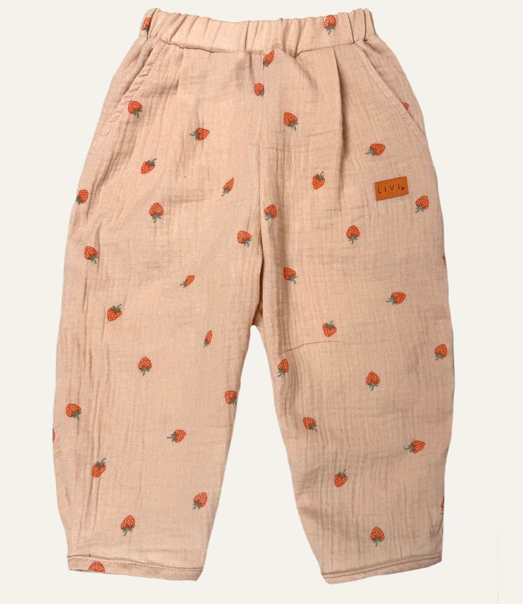 MUSSELIN HOSE ERDBEER