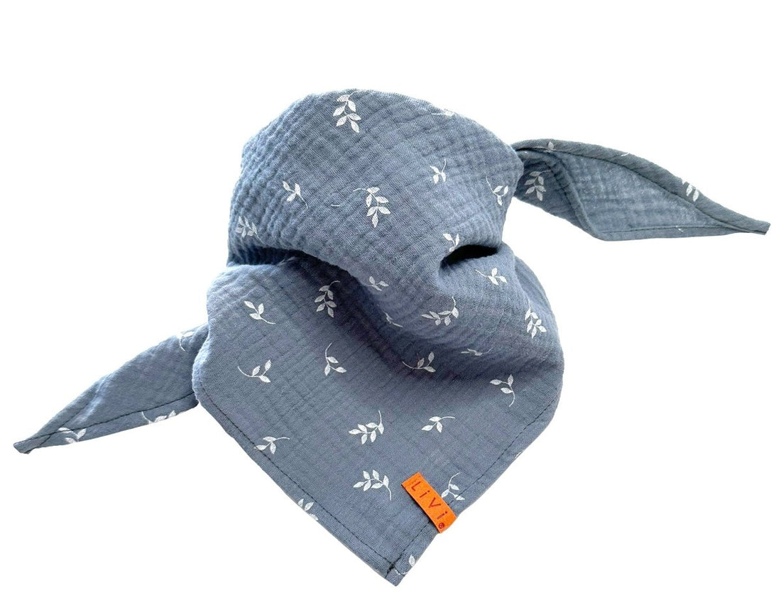 MUSSELINE TUCH ZWEIG GRAUBLAU 