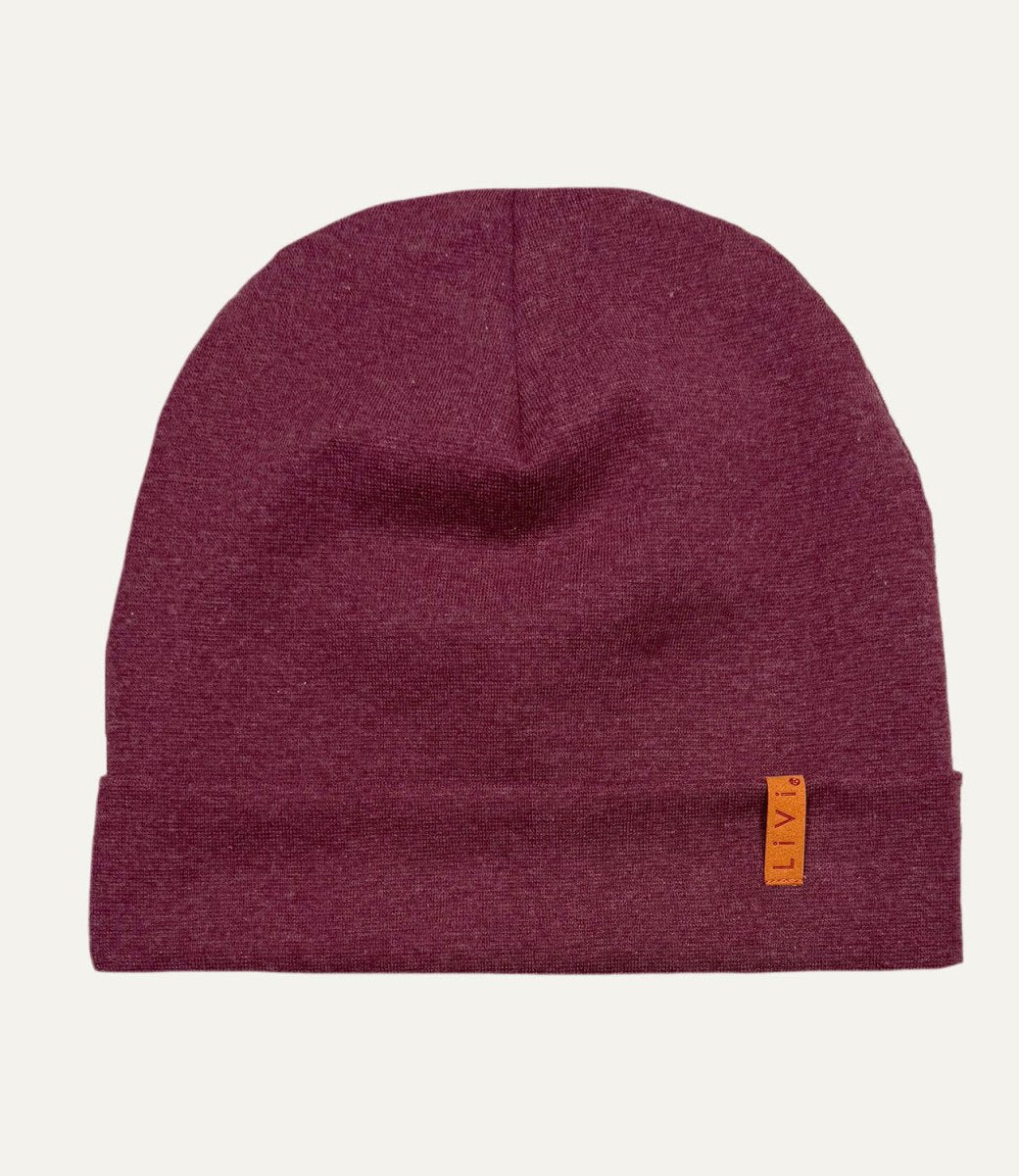 RIB BEANIE WEINROT