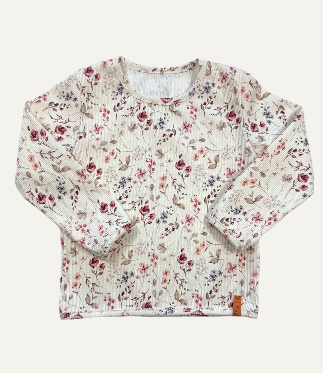 LANGARMSHIRT RIB flower creme
