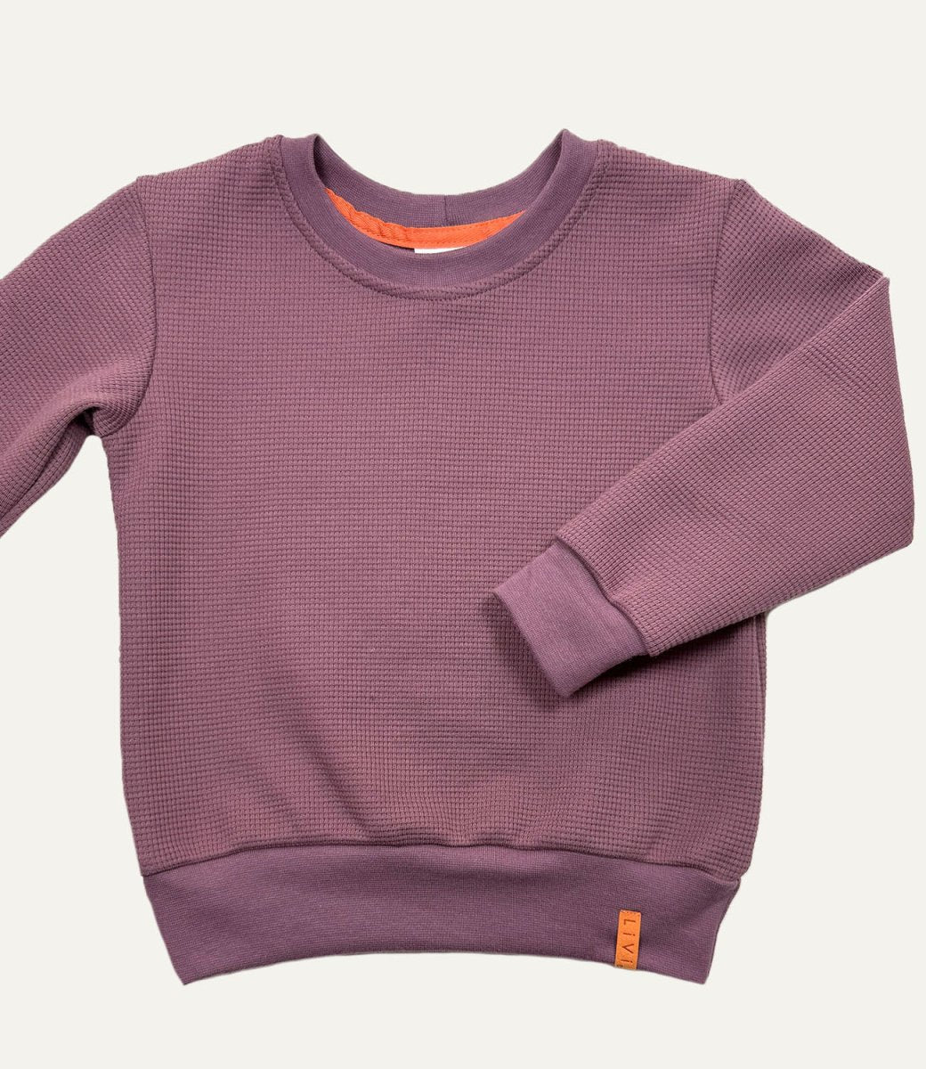 SWEATER WAFFELJERSEY LAVENDEL