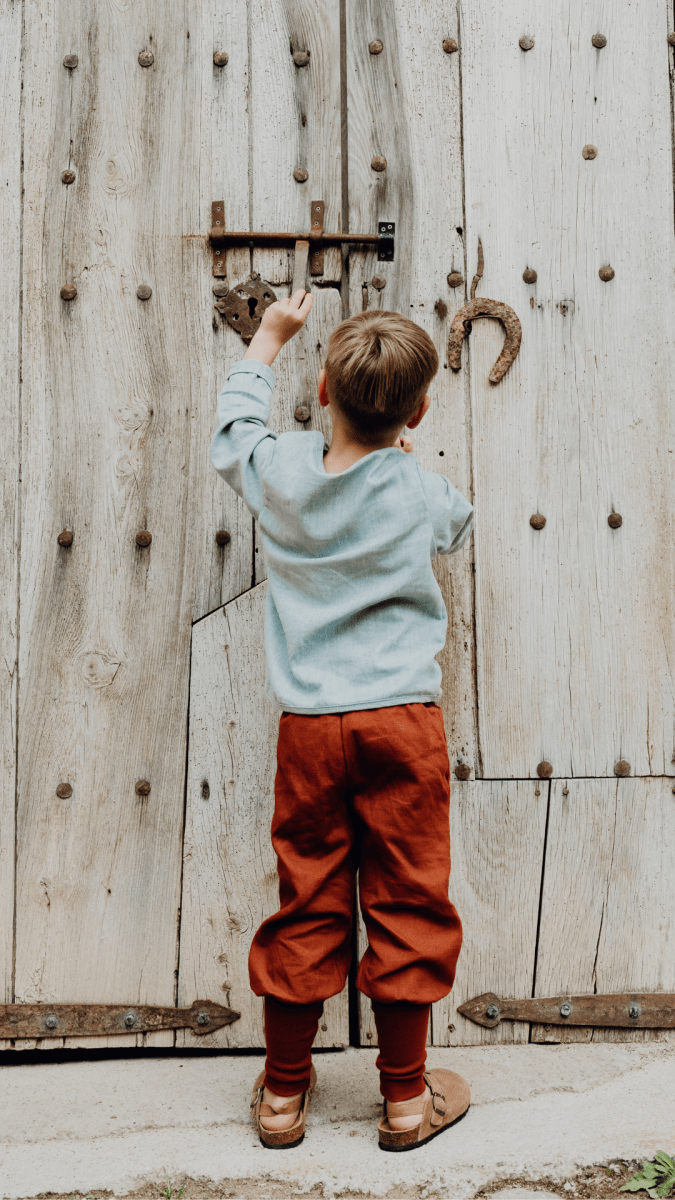 JOGGER AUS LEINEN TÜRKIS