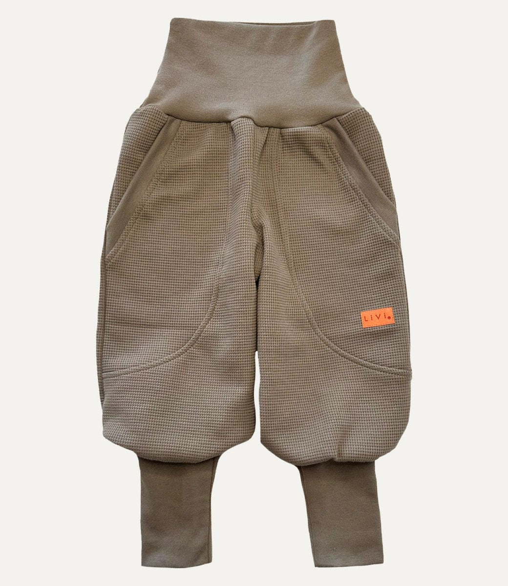 JOGGER WAFFELJERSEY MANDEL