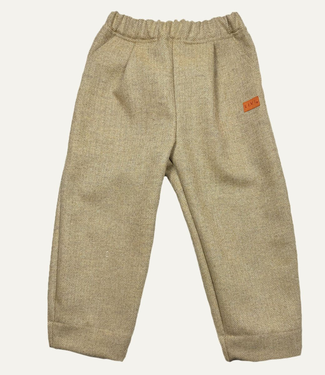 WOLLHOSE Fischgrät SAND