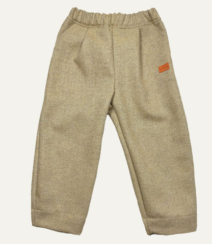 WOLLHOSE Fischgrät SAND