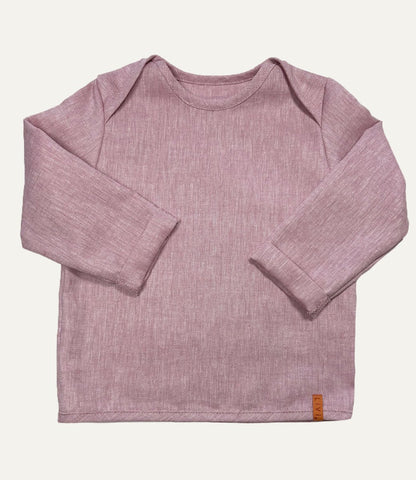 LEINENHEMD FISCHGRÄT ROSA